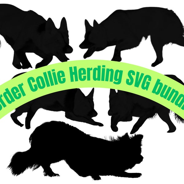 Border Collie Dog Herding Digital Download SVG | Sheepdog Herding | Dog SVG | Dog Clipart | Dog Logo