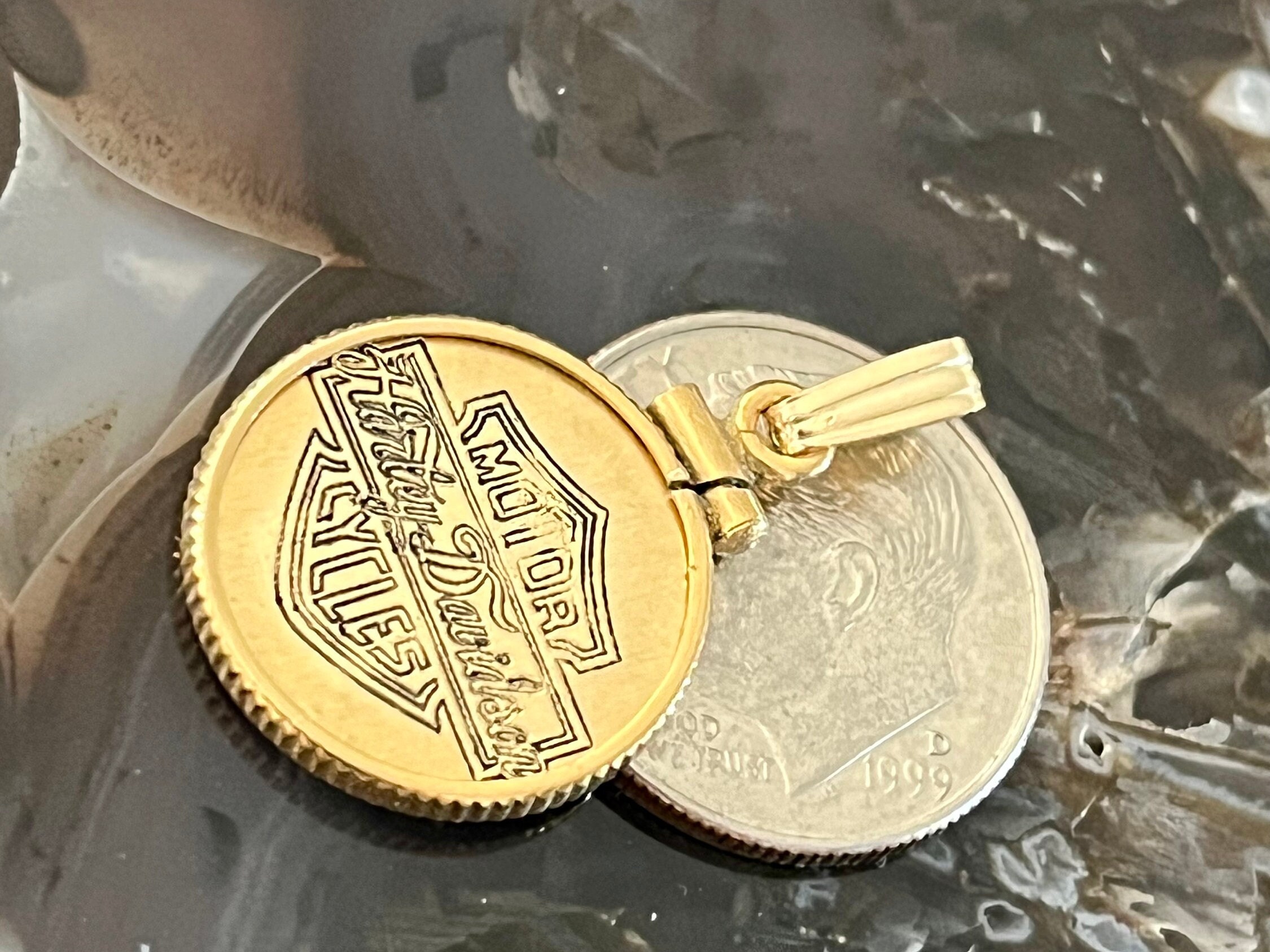 Harley davidson gold pendant deals