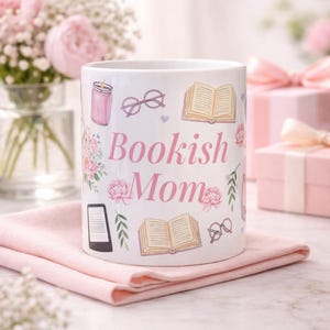 Tazza in ceramica con stampa floreale "Mamma lettrice", tazza da caffè per la mamma lettrice