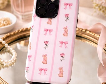 Pink Coquette iPhone Hülle: Bunnies, Bows & Flowers - Limited Edition