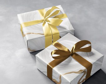 Elegant Marble and Gold Gift Wrapping Paper