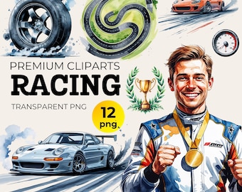 Clipart racewagen aquarel: sportwagenontwerpen (PNG-bestanden)