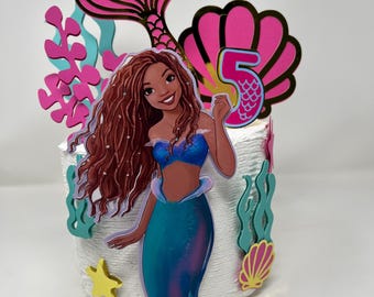 Personalized Mermaid Birthday Cake Topper
