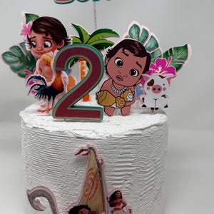 Personalized Baby Moana Cake Topper: Moana Theme Party