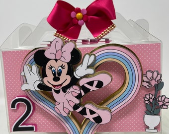 Minnie clear Gable box, Minnie birthday