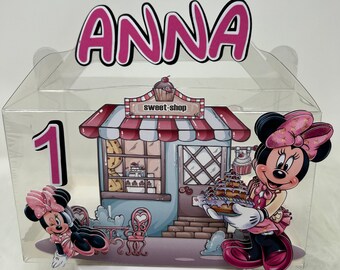 Minnie Mouse Favor Box Party Favor Clear Gable Box, Minnie Party, Minnie Birthday