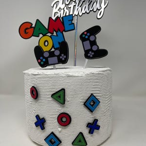 Gamer Cake Topper / Videospiel Geburtstagsstecker / Level Up Geburtstagsparty