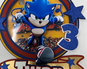 Sonic Cake Topper with LED Lights: Shaker Birthday Party Decoration