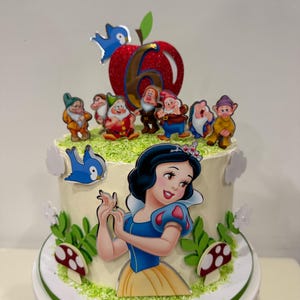 Personalized Cake Topper, Snow white cake decoration, Snow white party