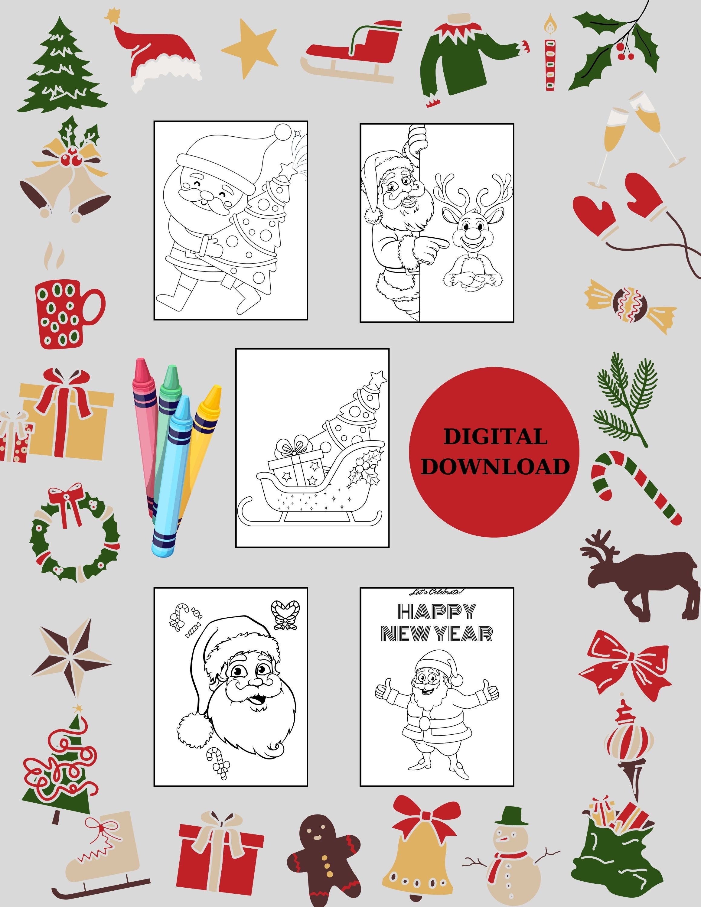 20 Christmas Coloring Pages, Christmas Printable, Christmas Games