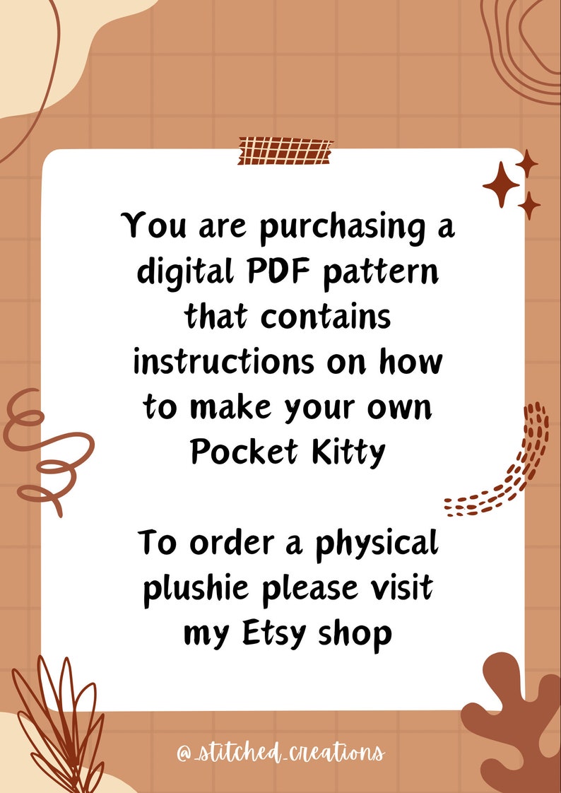 Crochet Pocket Kitty pattern, amigurumi tutorial PDF crochet pattern in English, US terms, mini fluffy cat plushie, crochet cat pattern image 8