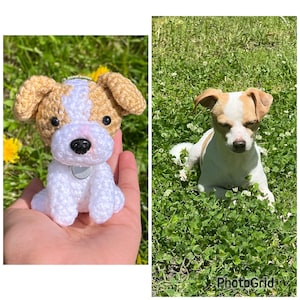 Crochet handmade custom dog, small custom pet dog keyring, pet dog keepsake, custom crochet dog, gift plush, personalised crochet dog
