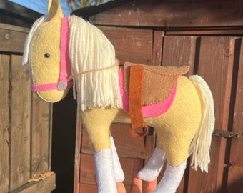 Felt handmade horse with saddle decoration plushie