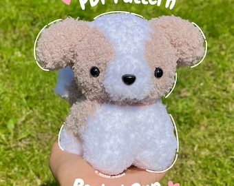 Schema all'uncinetto per cucciolo tascabile, schema all'uncinetto per cane Shih Tzu, tutorial amigurumi PDF schema all'uncinetto in inglese, termini statunitensi, schema cucciolo