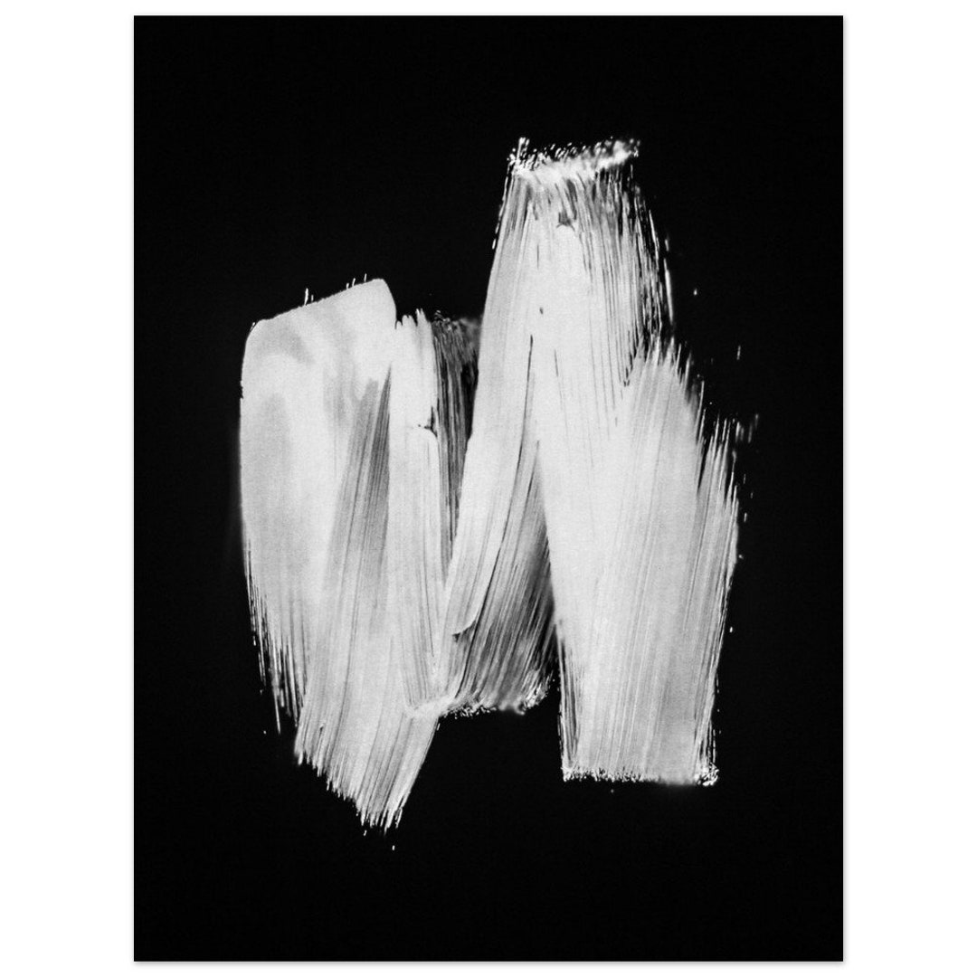 White and Black Abstract Art Premium Matte Paper Poster Etsy