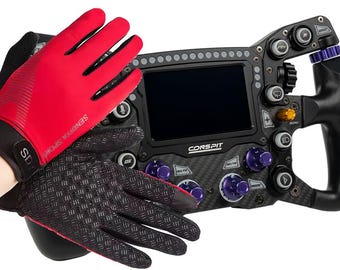 Sim Racing Gloves - Ultra Lightweight - Grip On Palms - Touch Compatible