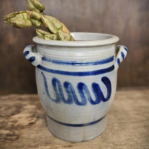 Pote de cerâmica Westerwald alemão antigo: decoração rústica para cozinha