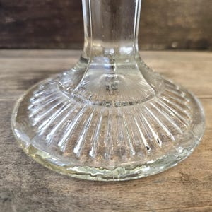 French Vintage Fruit Bowl with Pedestal Depression Glass Footed Dish Cookie Stand image 4