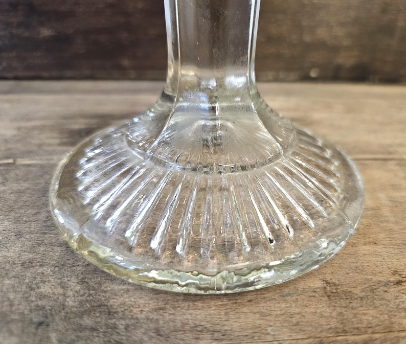 French Vintage Fruit Bowl with Pedestal Depression Glass Footed Dish Cookie Stand image 4