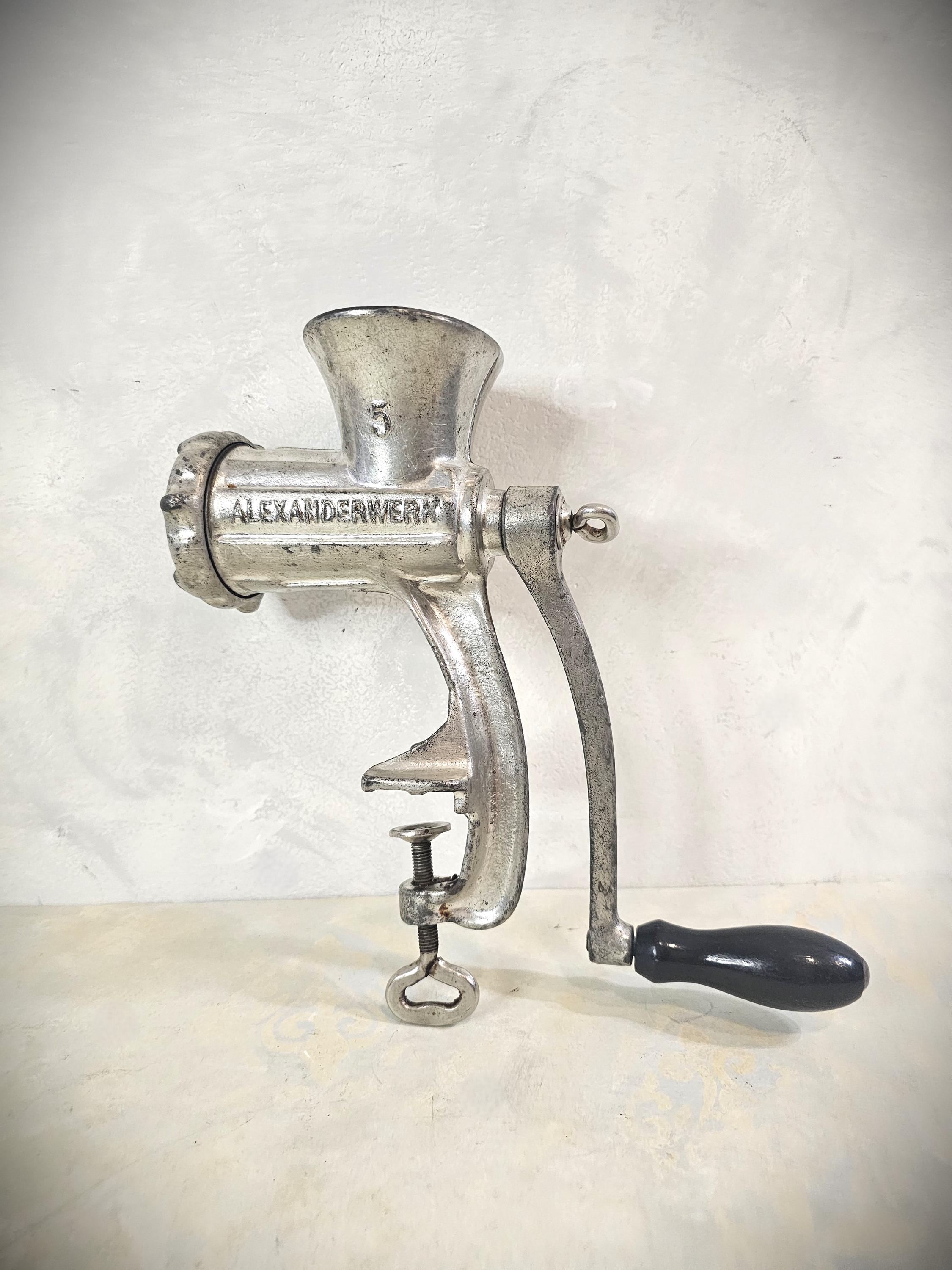 Alexanderwerk No 5 Vintage Cast Iron Meat Grinder Hand Crank