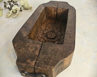 Antique French Butter Mold I Wooden Handmade circa 1900