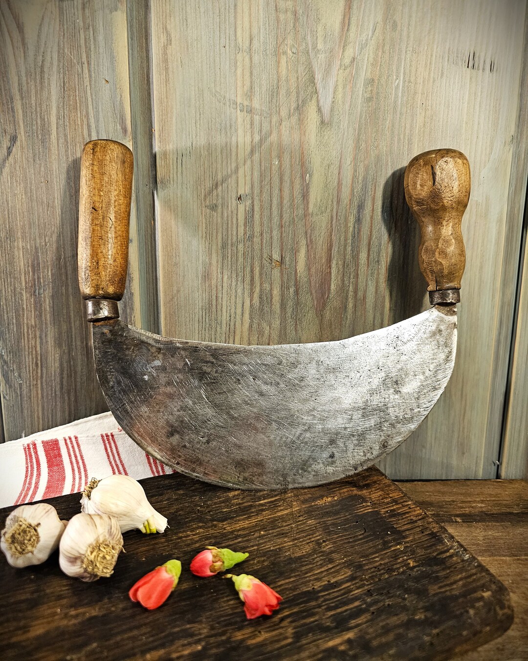 Antique Large Chopper Rocking Knife Country Kitchen Pastry Herb Chopper ...