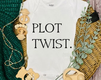 Plot Twist Baby Bodysuit: Handmade Pregnancy Announcement