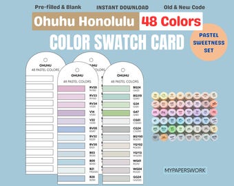 Ohuhu Honolulu – 48 pastelkleurige zoetheid Kleuren Kleurstaalkaart (digitale pdf)