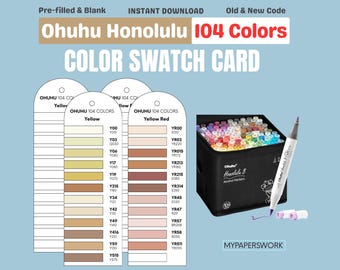 Ohuhu Honolulu B 104 Färgprovkort | Utskrivbar PDF-tabell