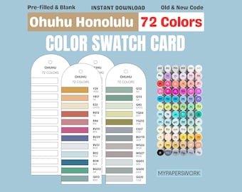 Ohuhu Honolulu 72 kleurenstaalkaart | Afdrukbare pdf