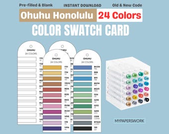 Ohuhu Honolulu B 24 provkort | Alkoholmarkörtabell (utskrivbar PDF A4/US Letter)
