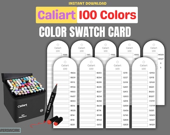 Plantilla de muestra de 100 colores de marcadores Caliart (descarga en PDF)