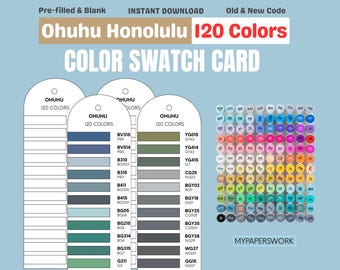 Ohuhu Honolulu 120 Color Swatch Card (digital nedladdning)