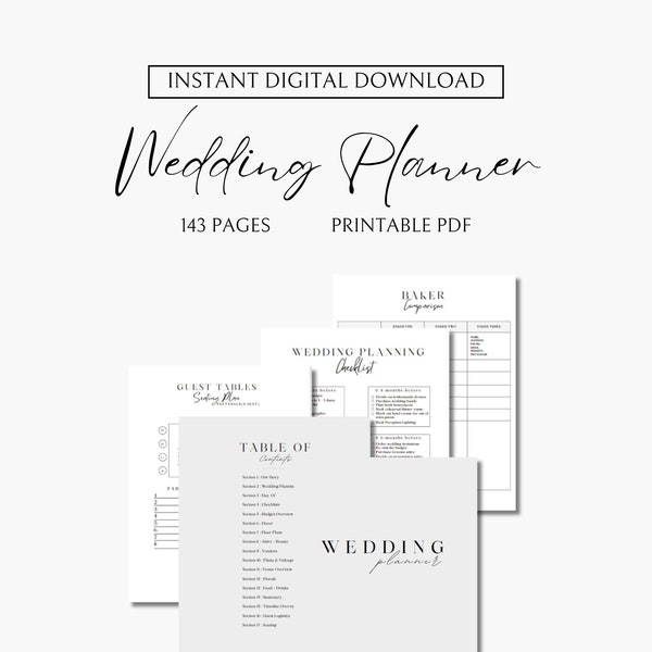 100 Page Wedding Planner Printable, Printable Wedding Planner Pages, Wedding Plan Bundle, Wedding Planning Book, Wedding Planner, Printable