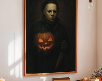 Haunted Mask Horror Wall Art : Horror Movie Character,Halloween Home Decor (Digital Download)
