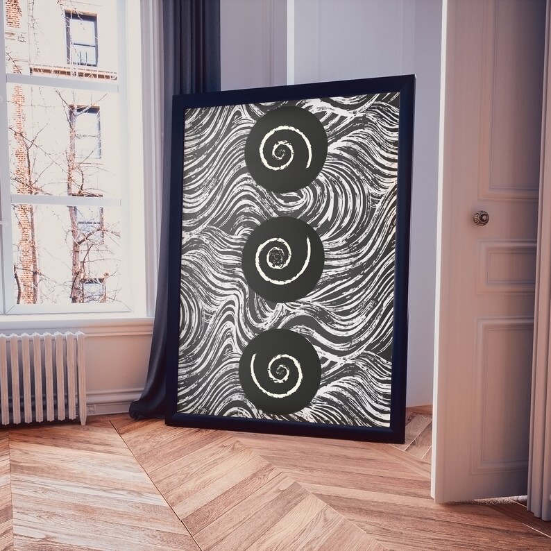 Circles Wall Print,black Art Wall Art,digital Art Print Download