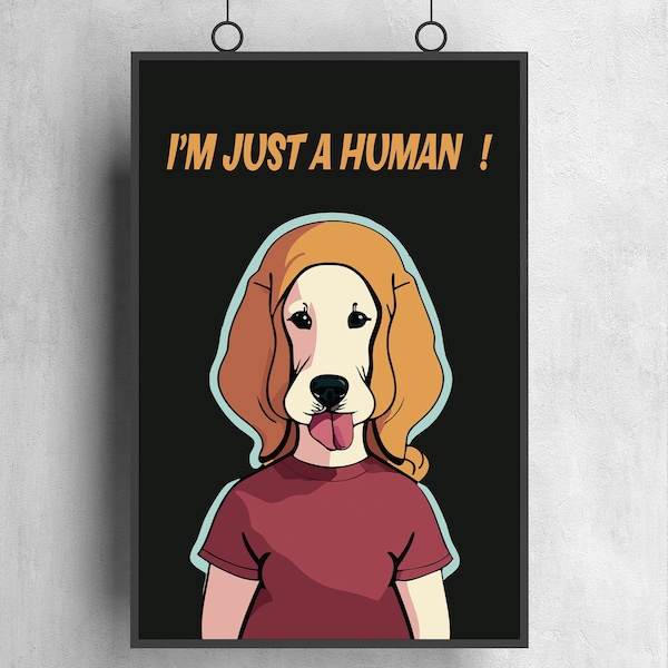 Dog Minimalist Wall Art Print,Downloadable Animal Poster,Downloadable Digital Dog Art,Animal Lovers Gift,Printable Pet Portrait,Funny Art