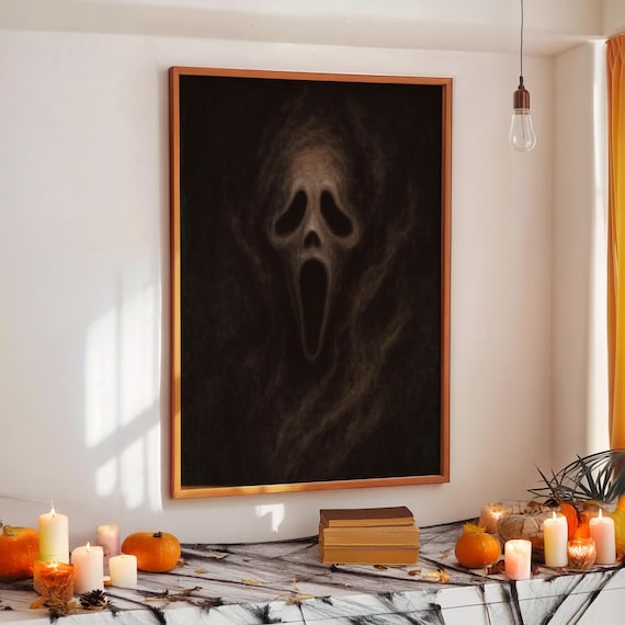 Masked Slasher Horror Poster,Horror Movie Character,Halloween Home Decor,Digital Download
