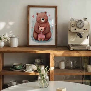 Mama Bear Poster,Mother&#39;s Day Cute Gift,Mother&#39;s Day Print,Gift for Her, Mama Bear Family Art Work, Bear Nursery Prints,DIGITAL DOWNLOAD