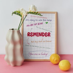 Daily Reminder Poster,Mental Health Print,Gift for Friend,Home Office Decor,Emotional Support,Mental Health GiftsDIGITAL DOWNLOAD