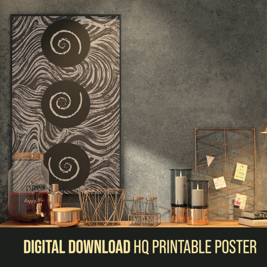 Circles Wall Print,black Art Wall Art,digital Art Print Download