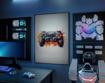 Video Game Controller Art Print: Gamer Room Decor (Digital Download