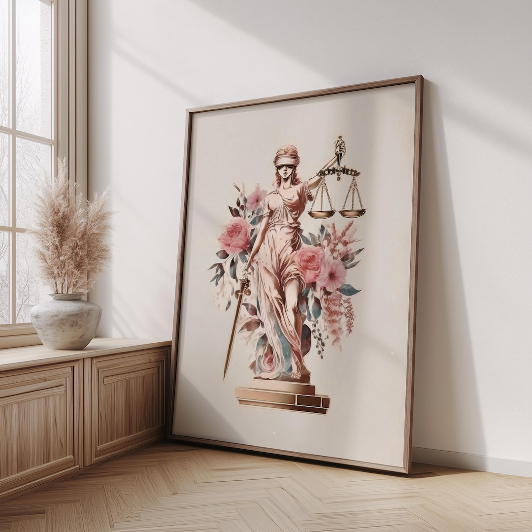 Pink Lady Justice Art Print: Lawyer Office Decor (digital Download - Etsy