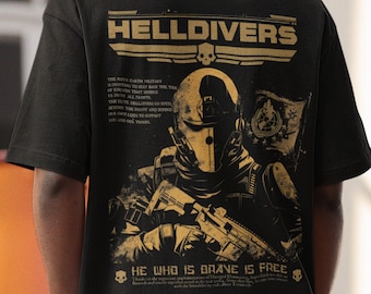 chemise helldivers vintage des années 90, t-shirt helldivers 2, chemise vintage helldivers, chemise bootleg helldivers 2