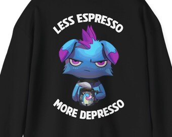 less espresso more depressed palworld fun art hoodie, depressed pal hoodie, depressed sweatshirt, palworld hoodie, palworld pals, meme tshirt