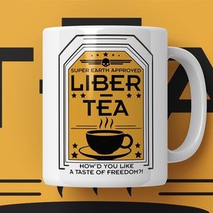 Tasse Liber Tea Helldivers 2, tasse helldivers, tasse helldivers, helldivers 2, tasse à café helldivers, cadeau helldivers image 1