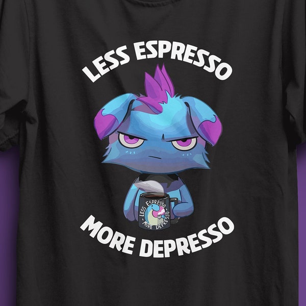 less espresso more depressed palworld shirt, depressed palworld funny viral tshirt, depressed tshirt, palworld shirt, depression tshirt
