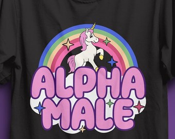 Alpha male t-shirt, alpha male grappige meme shirt, eenhoorn tshirt, meme tee, alpha male meme, kat tshirt, meme t-shirts, meme sweatshirt