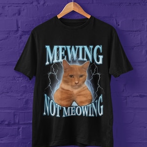 mewing not meowing tshirt, mewing meme, mewing shirt, mewing progression, mewing streak, mewing combo, meme tshirt, cringe shirt