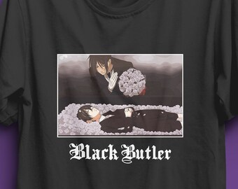 Kuroshitsuji, camisa de mayordomo negro, mayordomo negro de funeraria, Sebastian Michaelis, Kuroshitsuji 207, anime de mayordomo negro, anillo de mayordomo negro